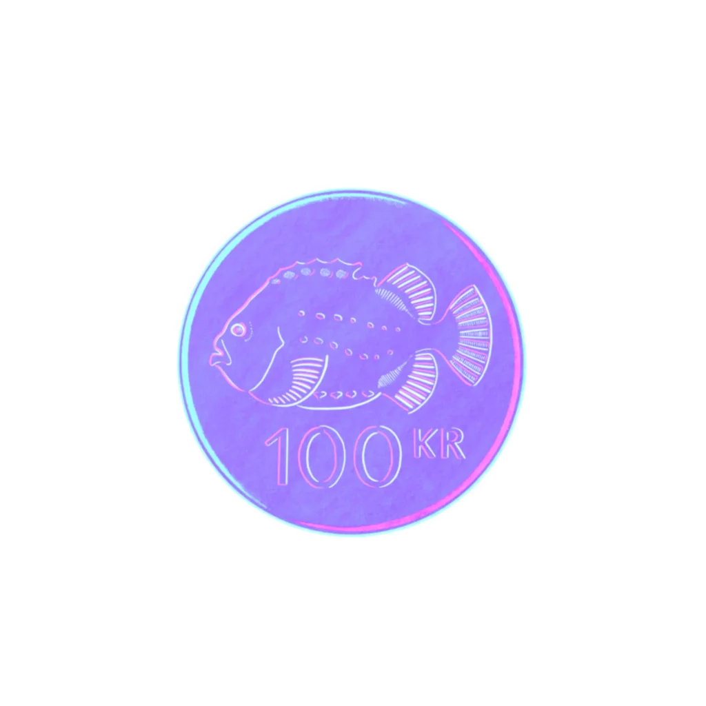 100 krónur Sticker